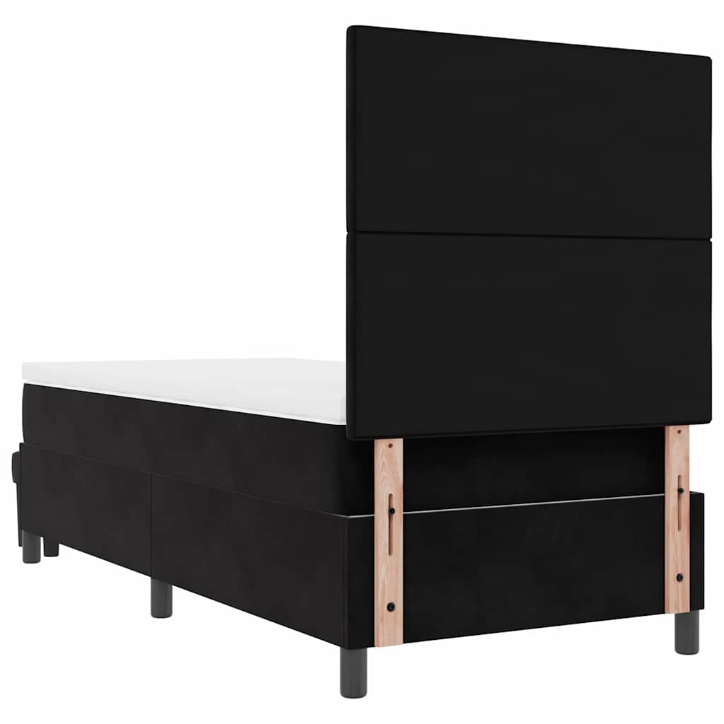 Box spring seng med hovedgærde Sort 200 x 80 cm Fløjl