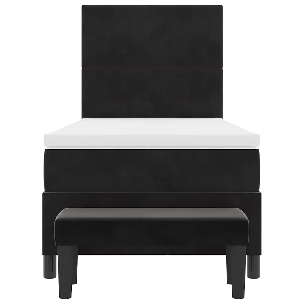 Box spring seng med hovedgærde Sort 200 x 80 cm Fløjl