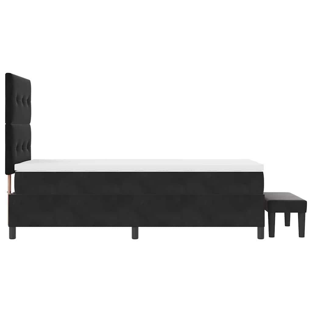 Box spring seng med hovedgærde Sort 200 x 80 cm Fløjl