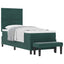Box spring seng med hovedgærde Mørkegrøn 200 x 80 cm Fløjl