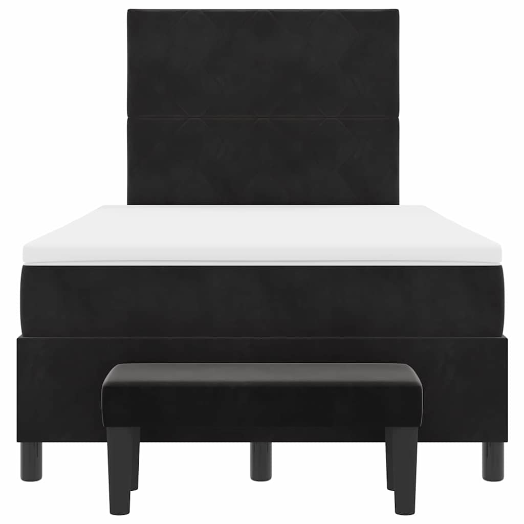 Box spring seng med hovedgærde Sort 190 x 120 cm Fløjl