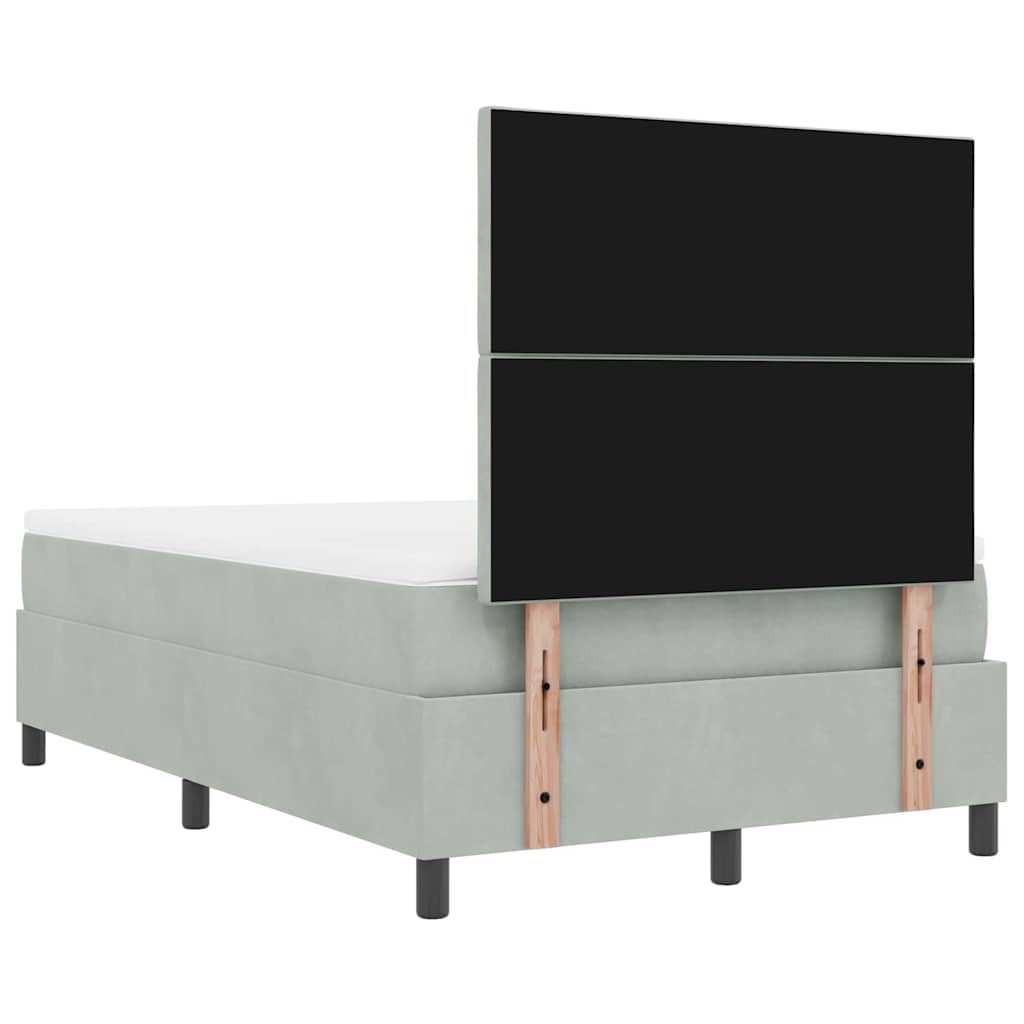 Box spring seng med pude Lysegrå 200 x 120 cm Fløjl