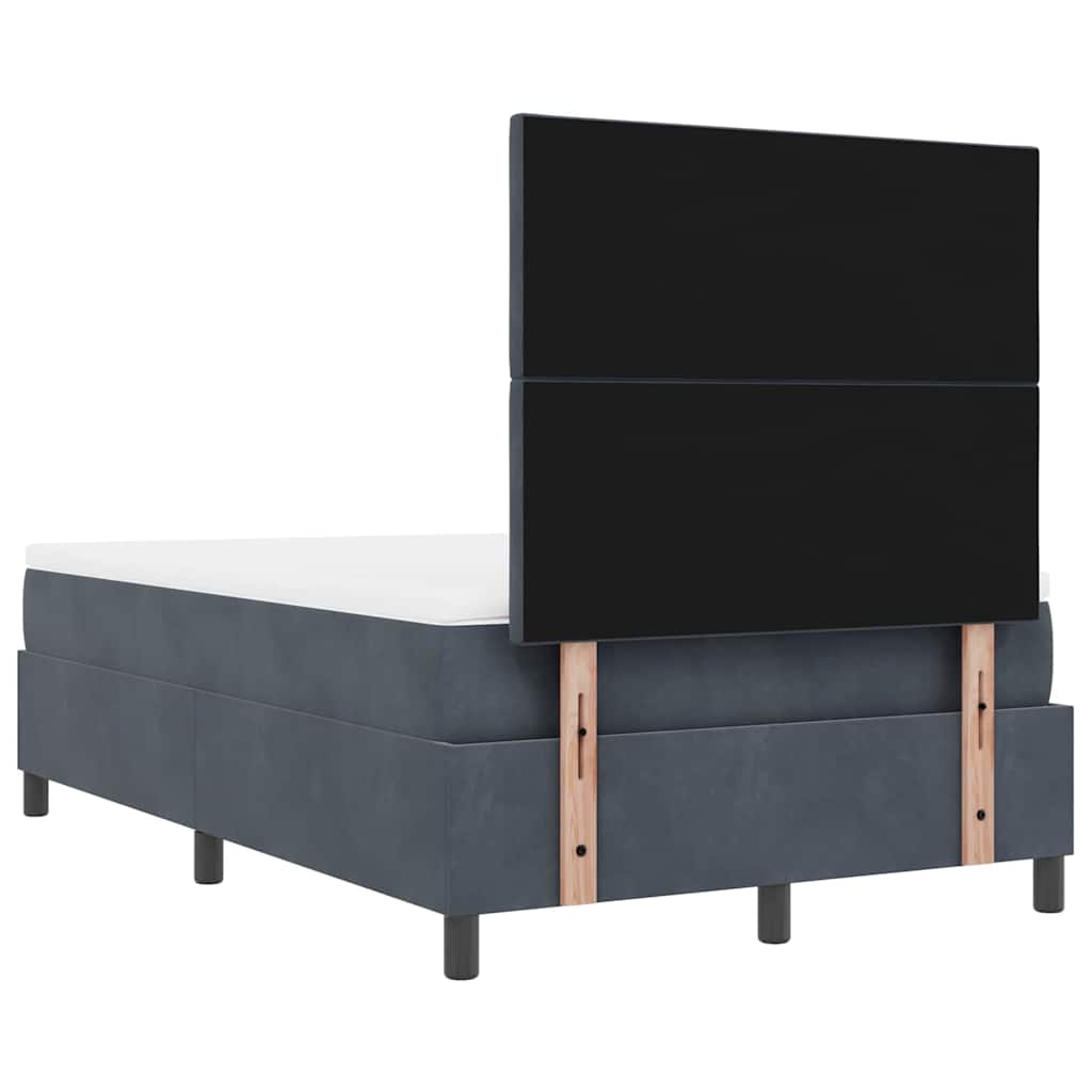 Box spring seng med hovedgærde Mørkegrå 200 x 120 cm Fløjl