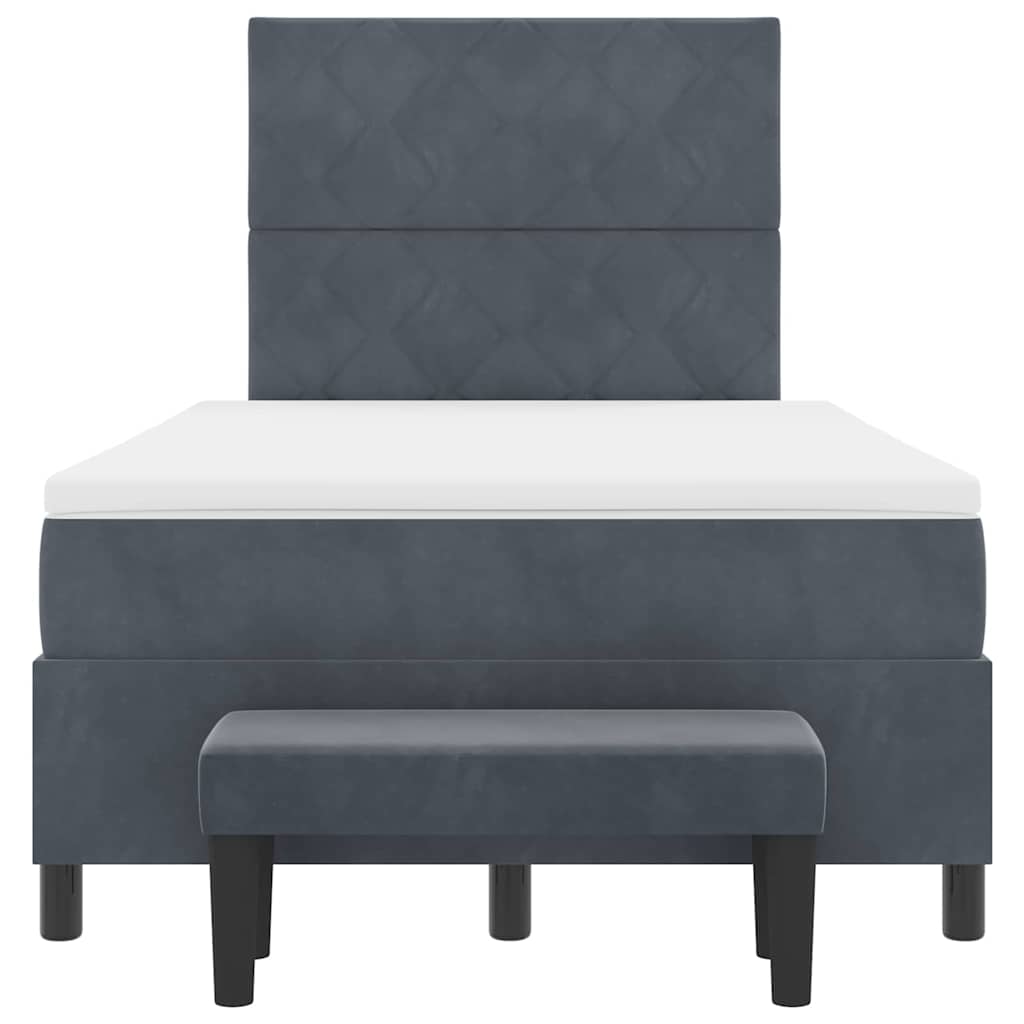 Box spring seng med hovedgærde Mørkegrå 200 x 120 cm Fløjl