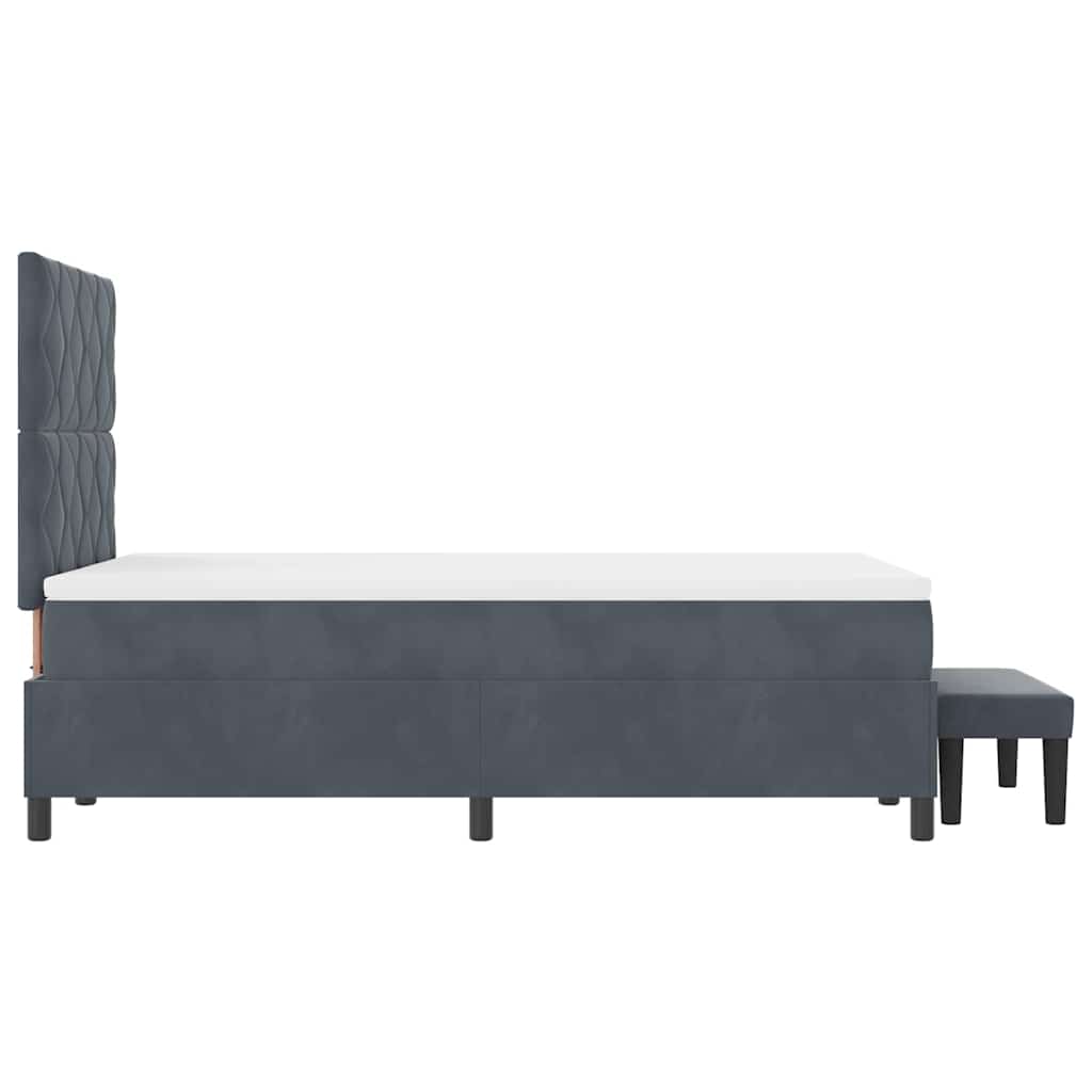 Box spring seng med hovedgærde Mørkegrå 200 x 120 cm Fløjl