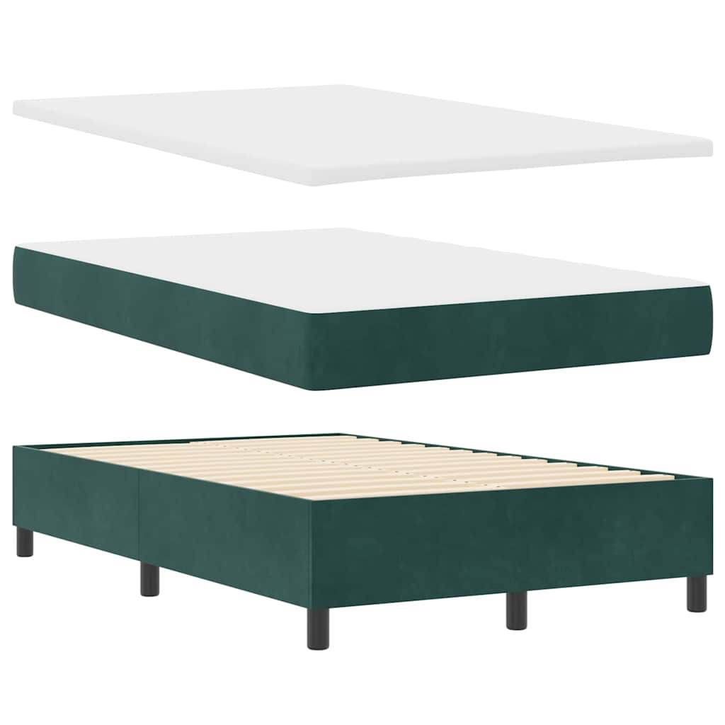 Box spring seng med pude Mørkegrøn 200 x 120 cm Fløjl