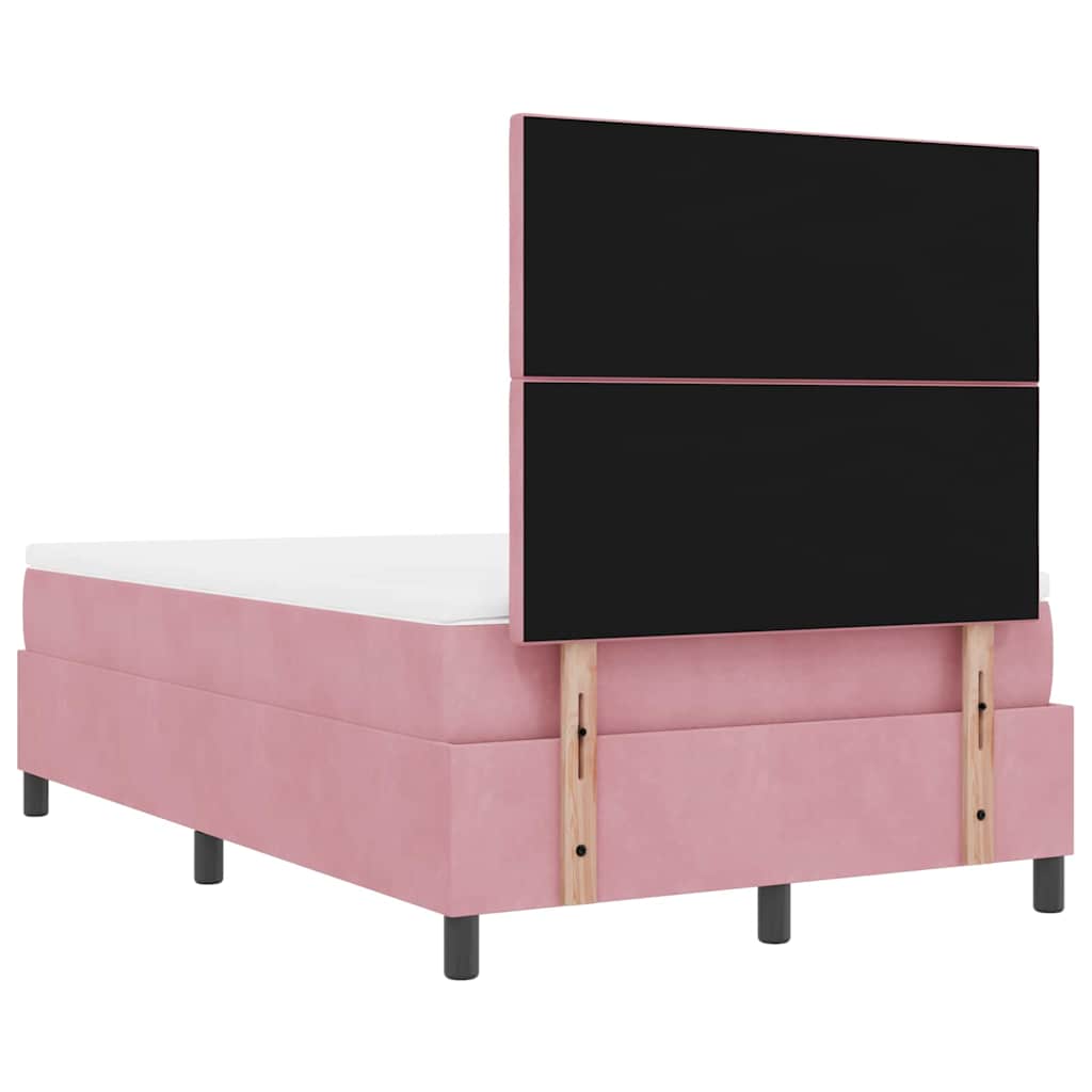 Box spring seng med hovedgærde Lyserød 200 x 120 cm Fløjl