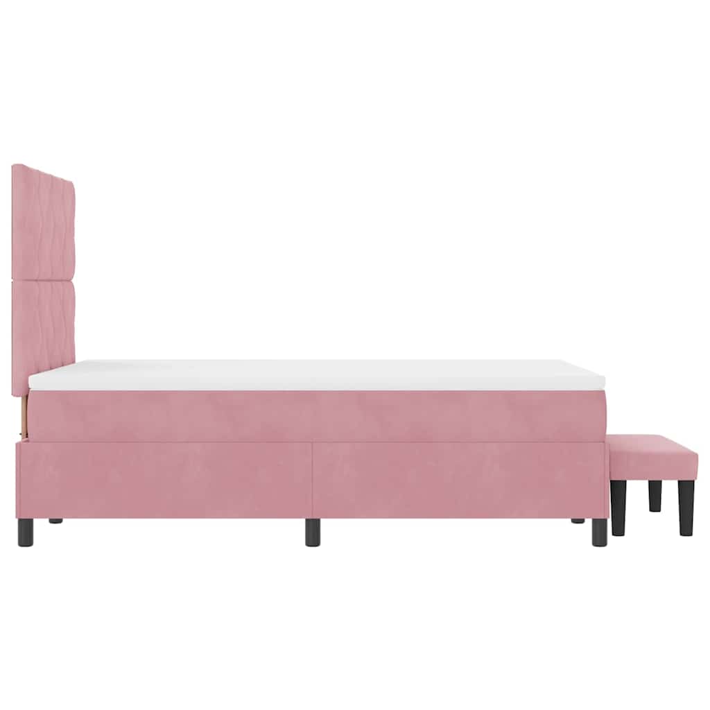 Box spring seng med hovedgærde Lyserød 200 x 120 cm Fløjl