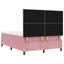 Box spring seng med hovedgærde Lyserød 190 x 140 cm Fløjl