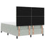 Box spring seng med hovedgærde Lysegrå 200 x 160 cm Fløjl