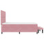 Box spring seng med hovedgærde Lyserød 200 x 160 cm Fløjl