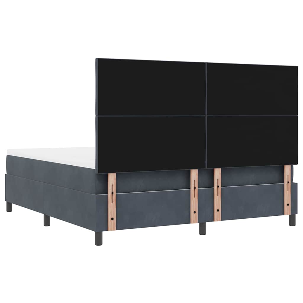 Box spring seng med hovedgærde Mørkegrå 200 x 180 cm Fløjl