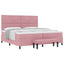 Box spring seng med hovedgærde Lyserød 200 x 200 cm Fløjl