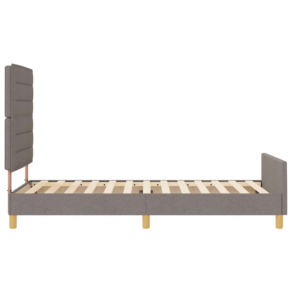 Sengestel med hovedgærde Gråbrun 90 x 200 cm Stof