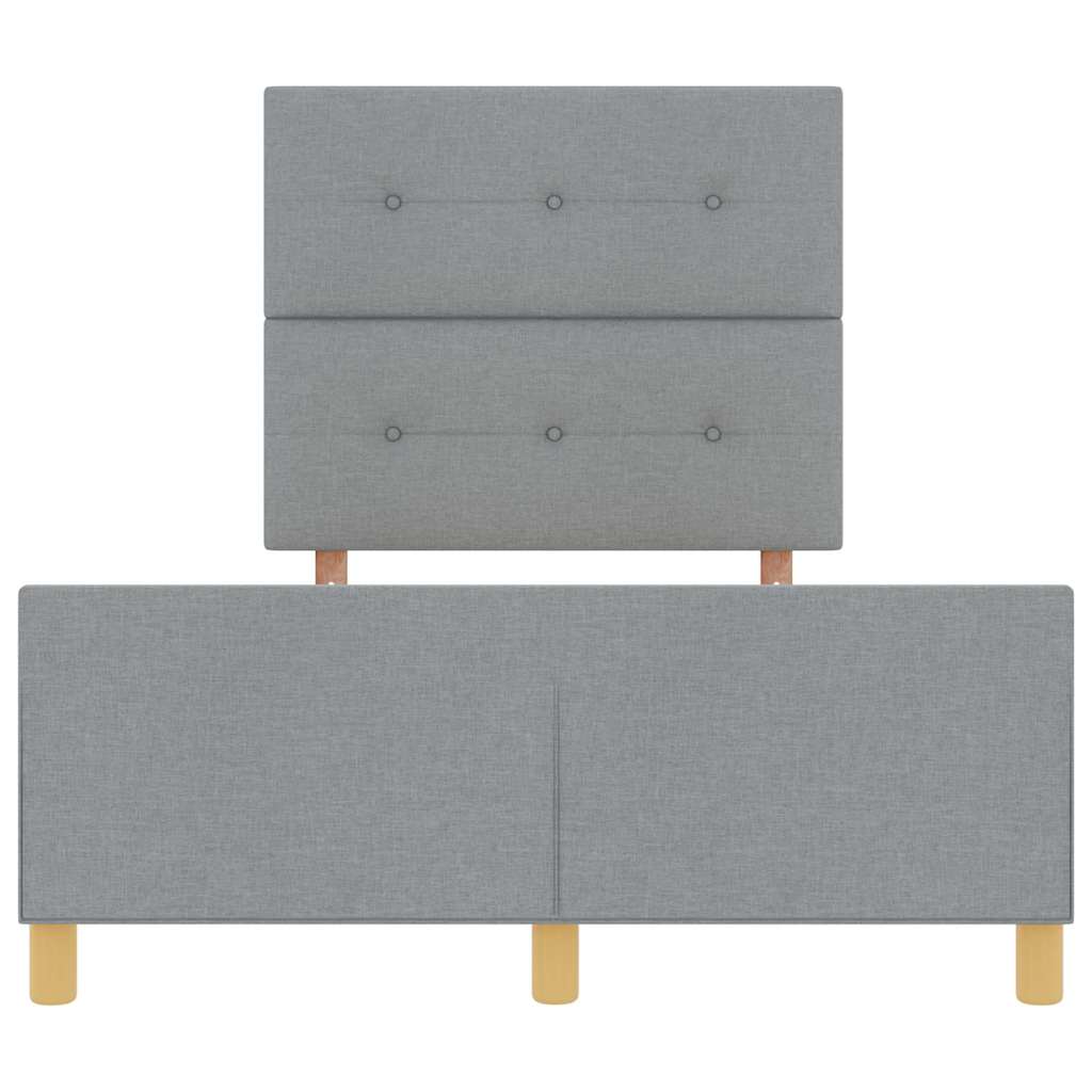 Sengestel med hovedgærde Lysegrå 120 x 190 cm Stof