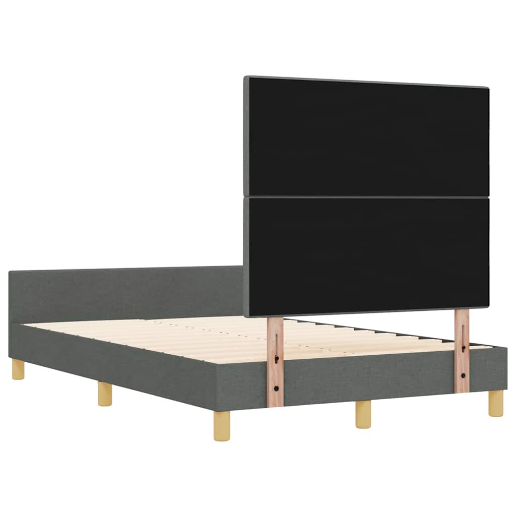 Sengestel med hovedgærde Mørkegrå 120 x 190 cm Stof