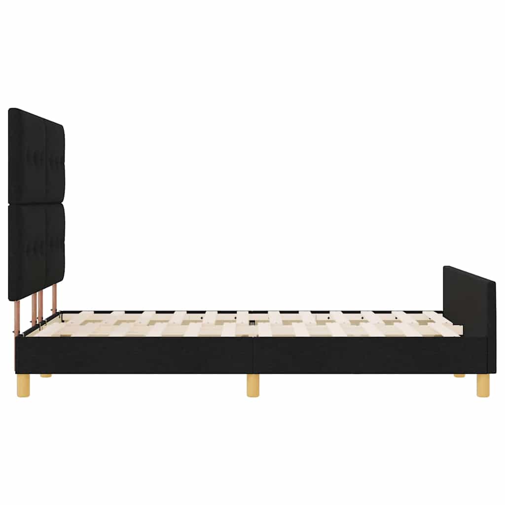 Sengestel med hovedgærde Sort 140 x 200 cm Stof