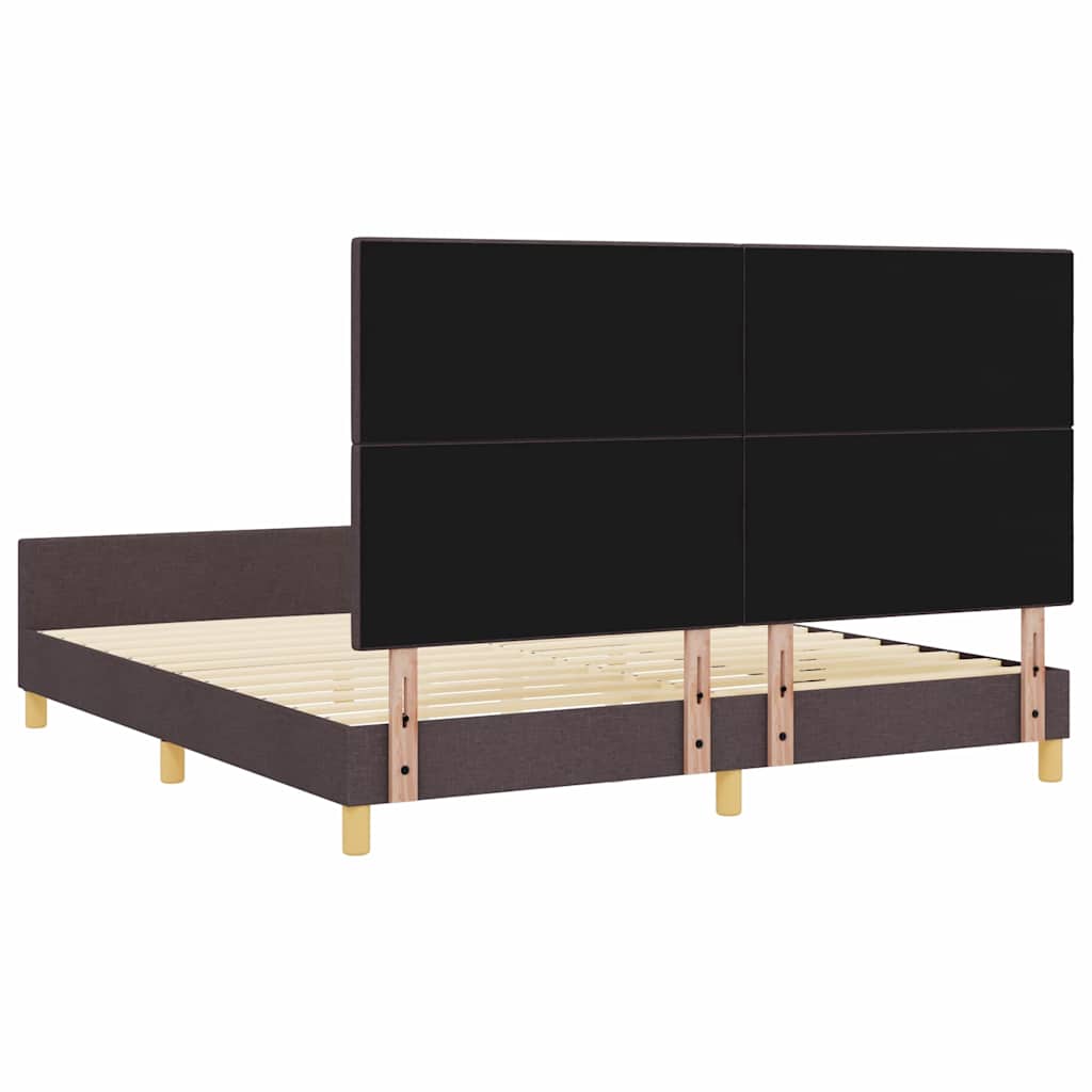 Sengestel med hovedgærde Mørkebrun 180 x 200 cm Stof