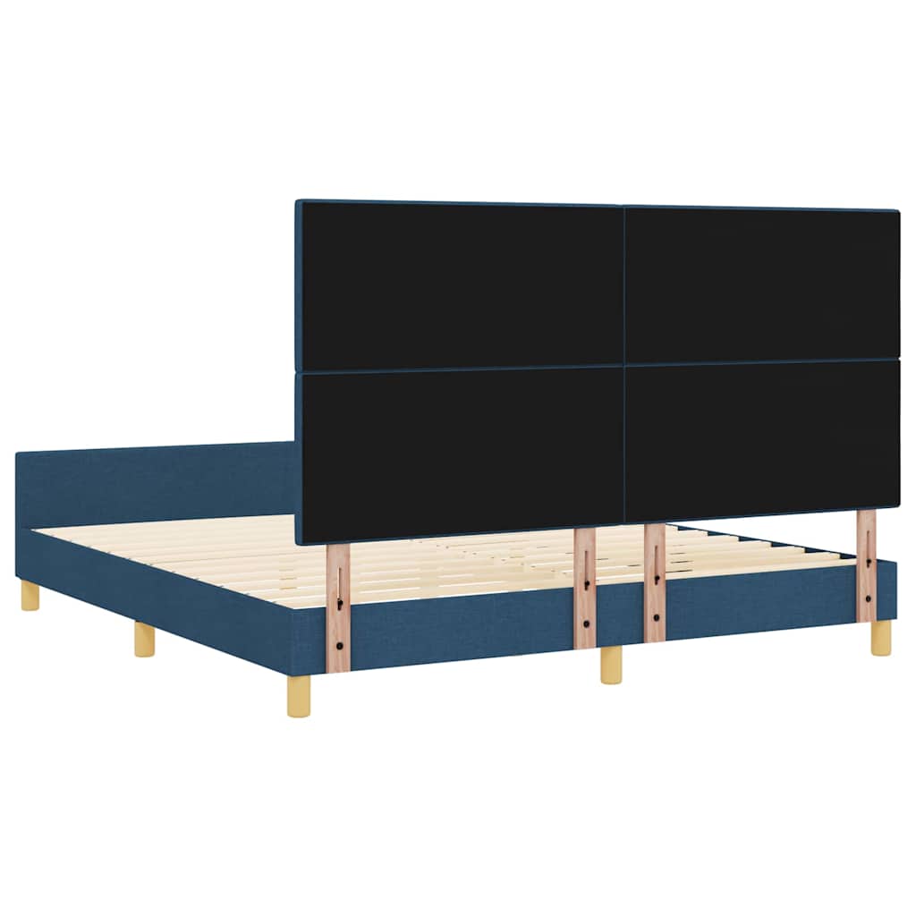 Sengestel med hovedgærde Blå 180 x 200 cm Stof
