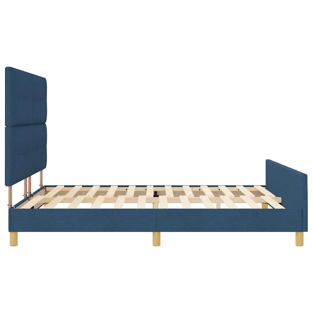 Sengestel med hovedgærde Blå 180 x 200 cm Stof