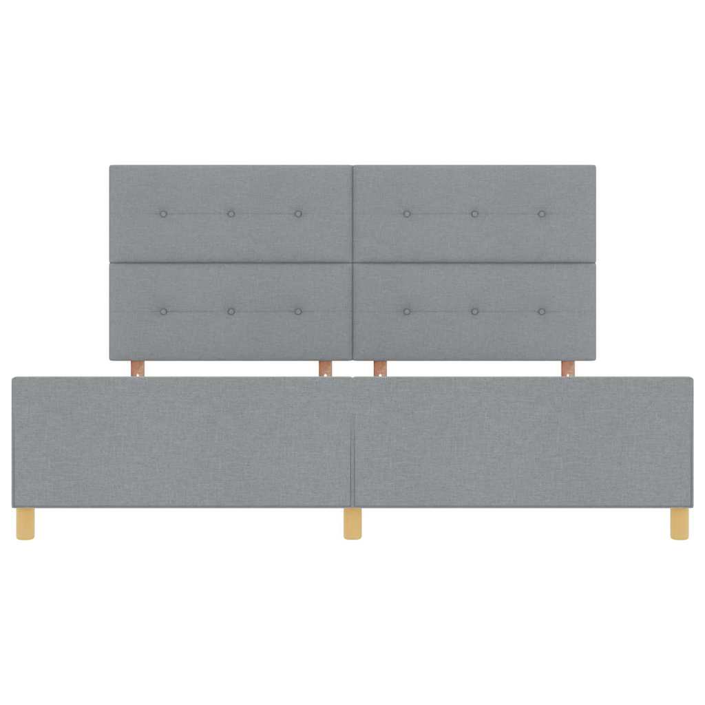 Sengestel med hovedgærde Lysegrå 200 x 200 cm Stof