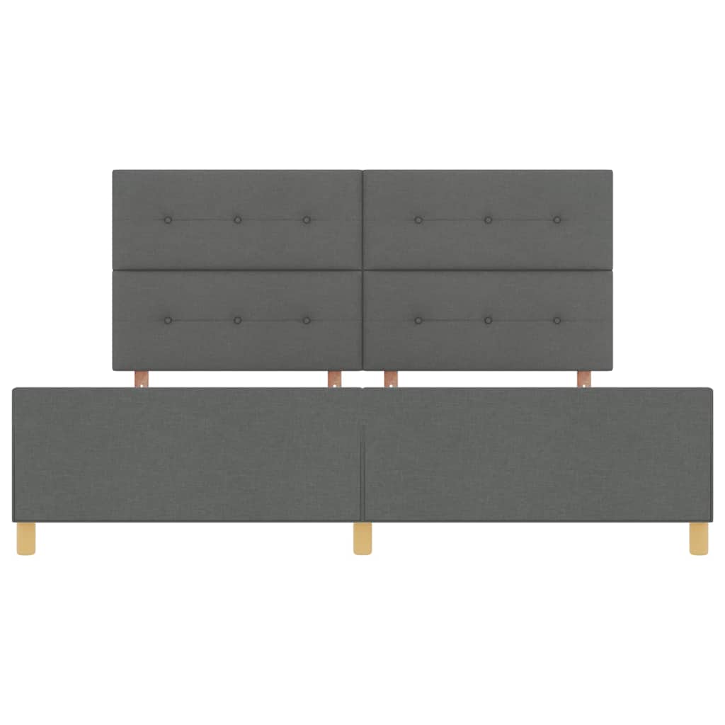 Sengestel med hovedgærde Mørkegrå 200 x 200 cm Stof