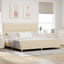 Sengestel med hovedgærde Creme 200 x 200 cm Stof