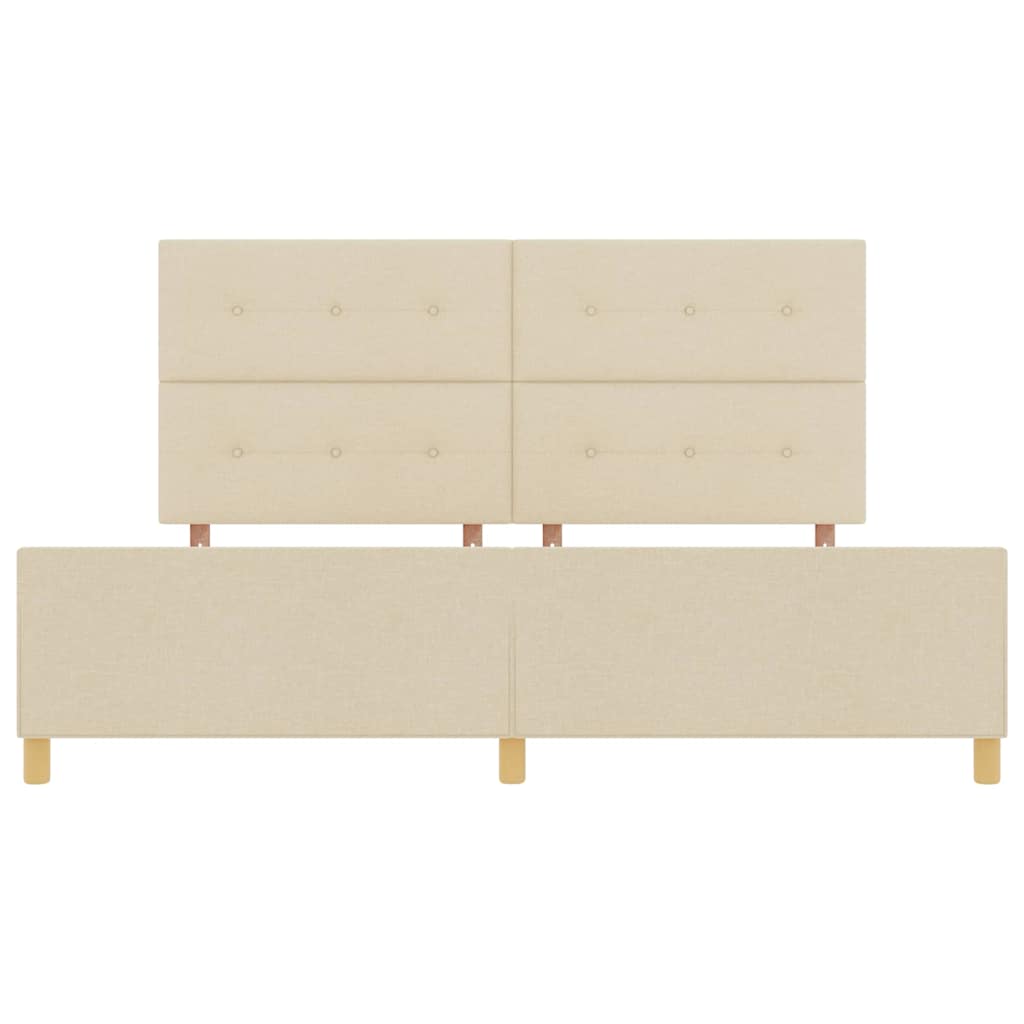 Sengestel med hovedgærde Creme 200 x 200 cm Stof