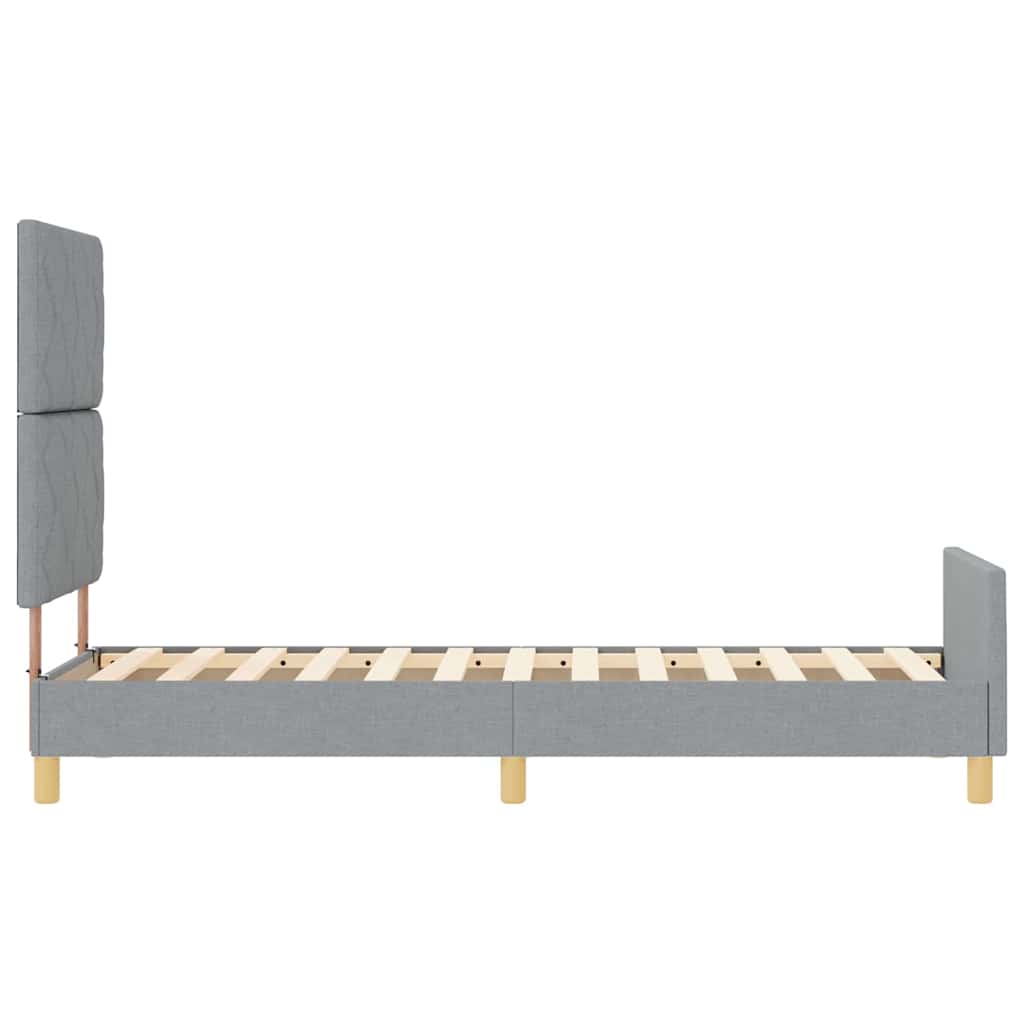 Sengestel med hovedgærde Lysegrå 80 x 200 cm Stof