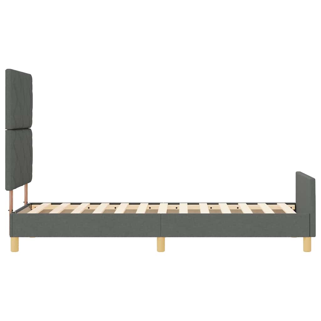 Sengestel med hovedgærde Mørkegrå 80 x 200 cm Stof