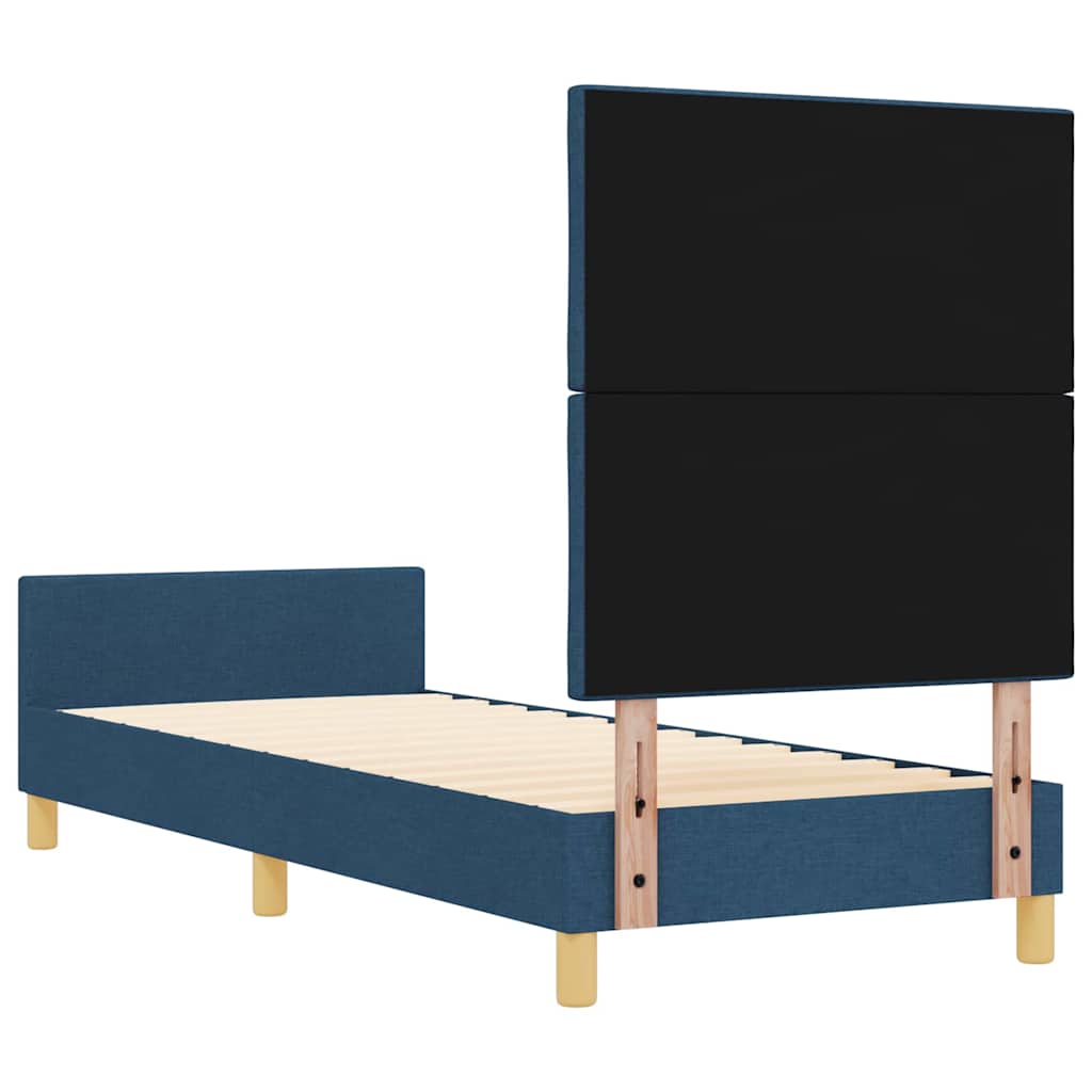 Sengestel med hovedgærde Blå 80 x 200 cm Stof
