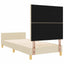 Sengestel med hovedgærde Creme 90 x 190 cm Stof