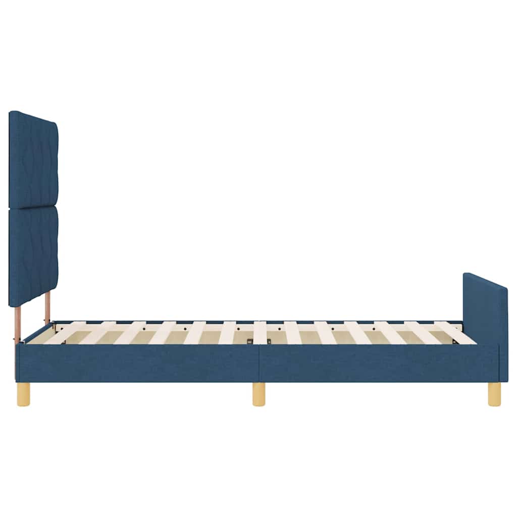 Sengestel med hovedgærde Blå 90 x 200 cm Stof