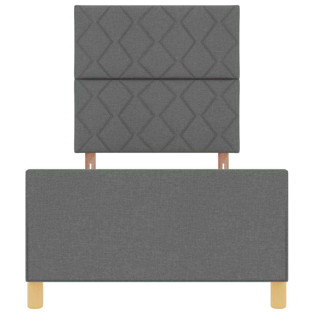 Sengestel med hovedgærde Mørkegrå 100 x 200 cm Stof