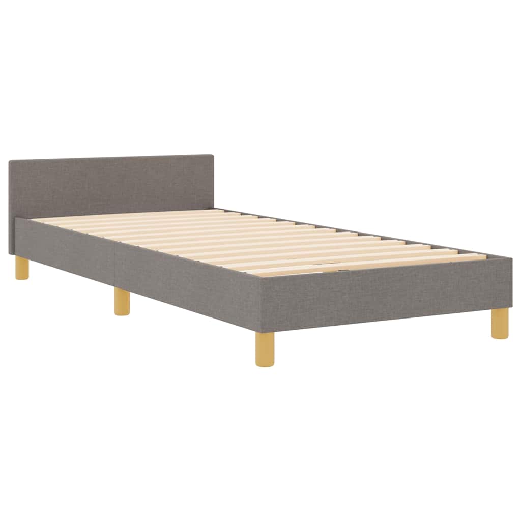 Sengestel med hovedgærde Gråbrun 100 x 200 cm Stof