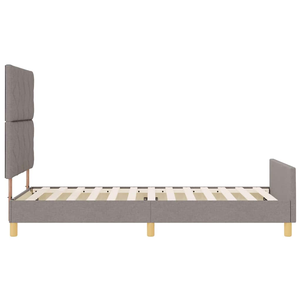 Sengestel med hovedgærde Gråbrun 100 x 200 cm Stof
