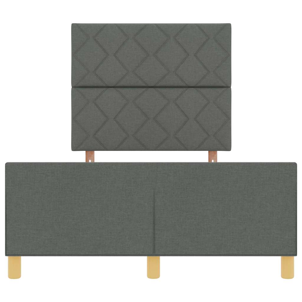 Sengestel med hovedgærde Mørkegrå 120 x 190 cm Stof