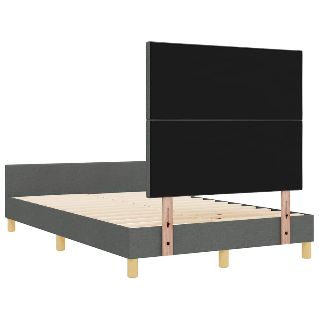 Sengestel med hovedgærde Mørkegrå 120 x 200 cm Stof