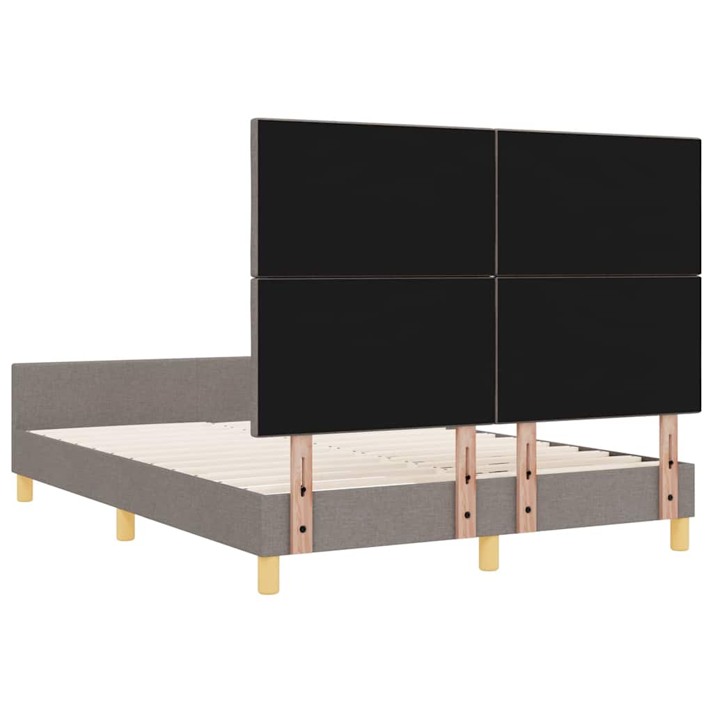 Sengestel med hovedgærde Gråbrun 140 x 190 cm Stof