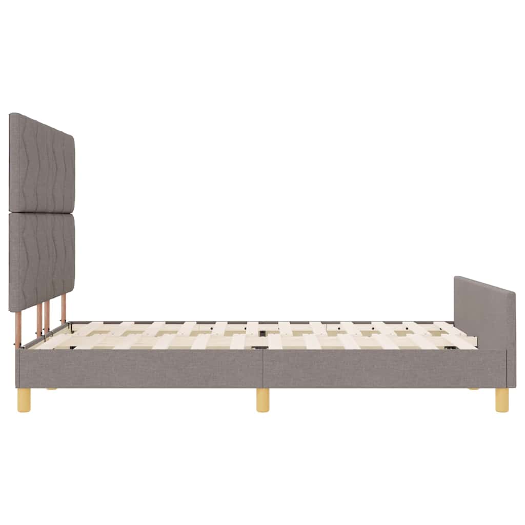 Sengestel med hovedgærde Gråbrun 140 x 190 cm Stof