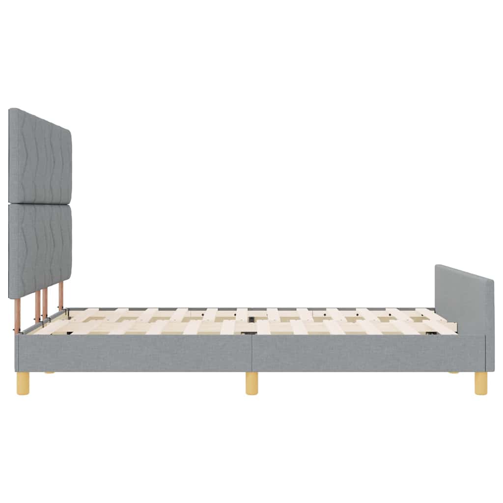Sengestel med hovedgærde Lysegrå 140 x 200 cm Stof