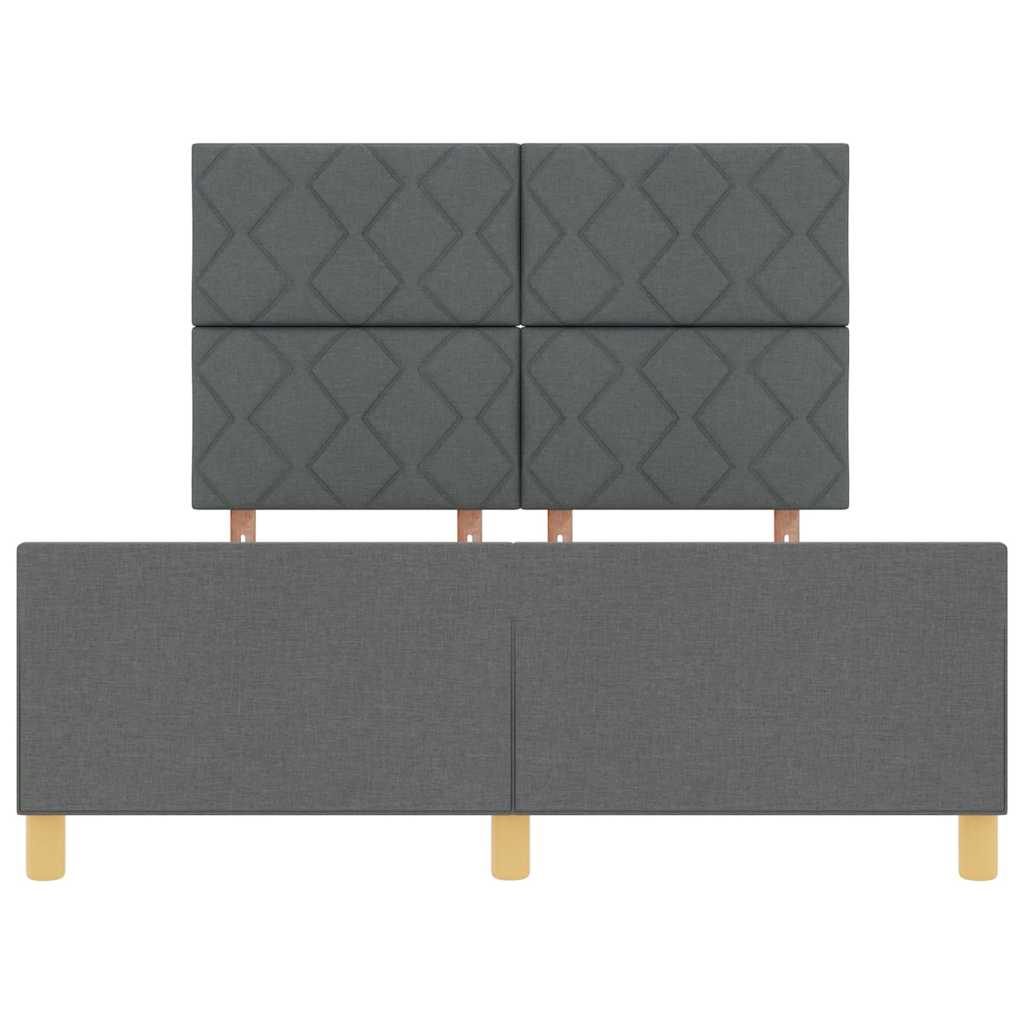 Sengestel med hovedgærde Mørkegrå 140 x 200 cm Stof