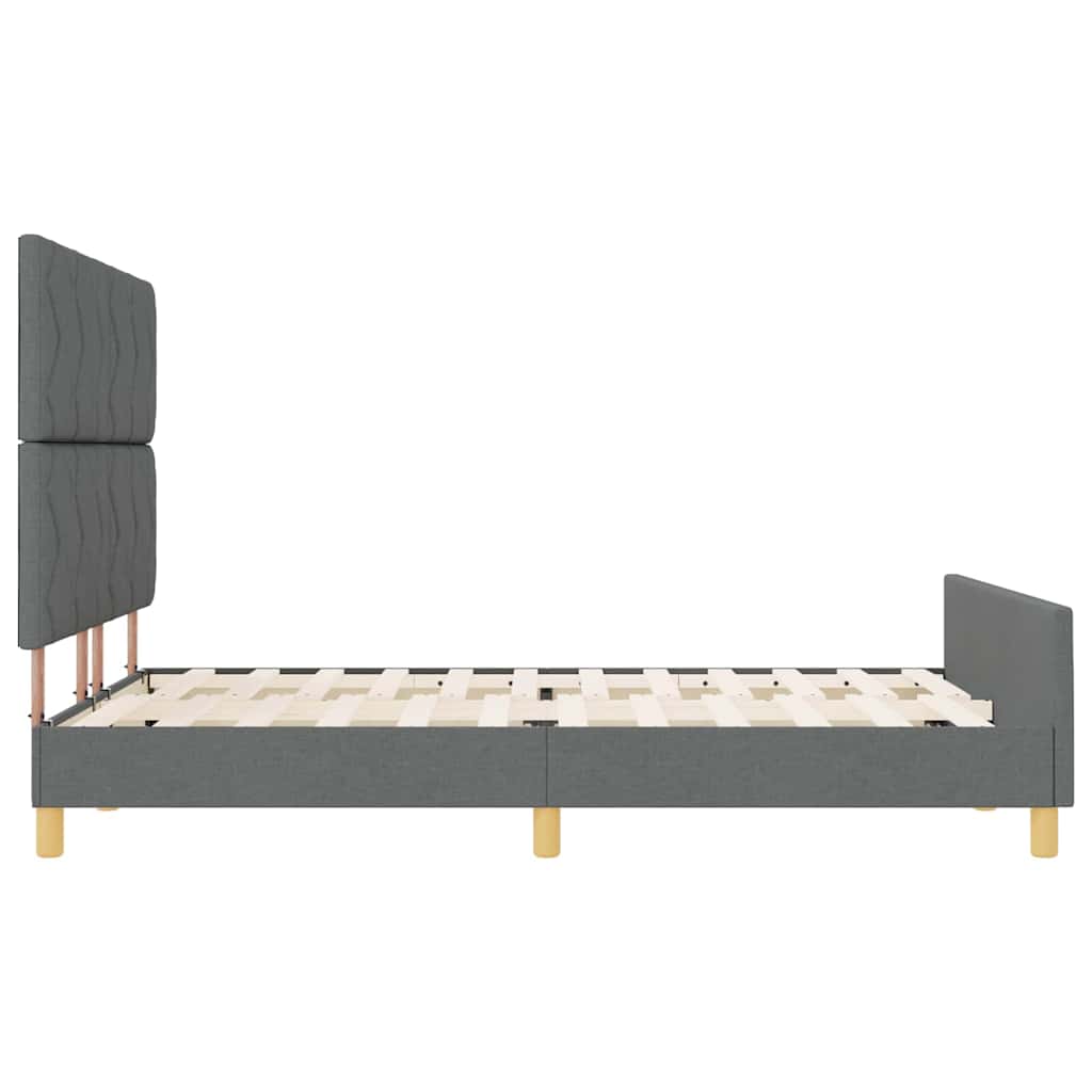 Sengestel med hovedgærde Mørkegrå 140 x 200 cm Stof