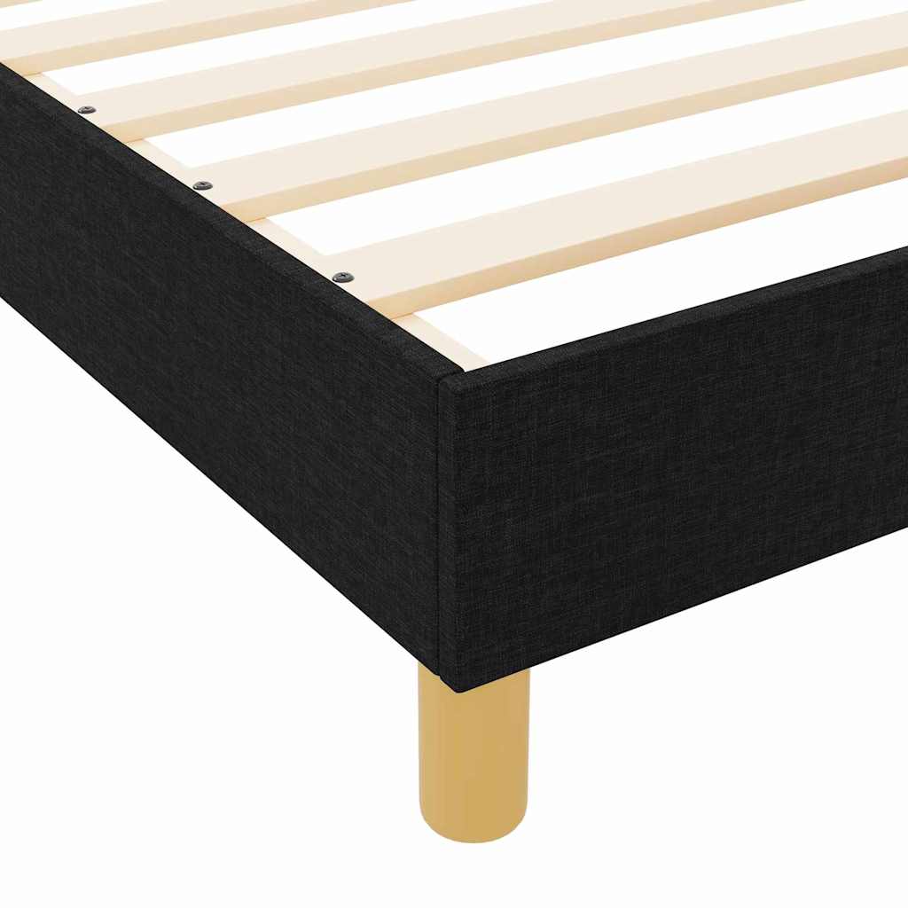 Sengestel med hovedgærde Sort 140 x 200 cm Stof