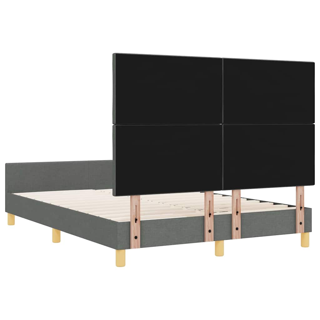 Sengestel med hovedgærde Mørkegrå 160 x 200 cm Stof