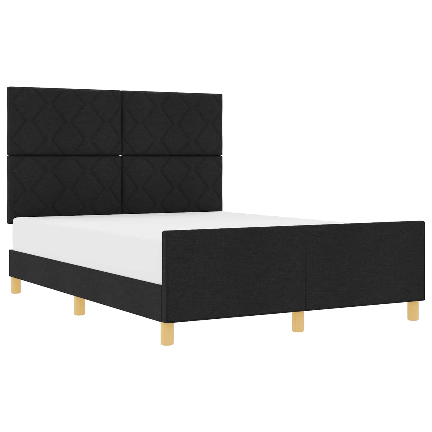 Sengestel med hovedgærde Sort 160 x 200 cm Stof