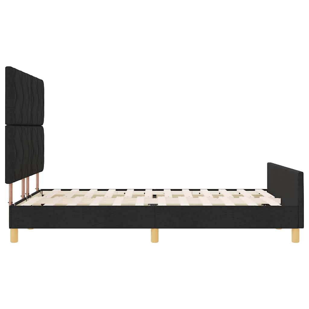 Sengestel med hovedgærde Sort 160 x 200 cm Stof