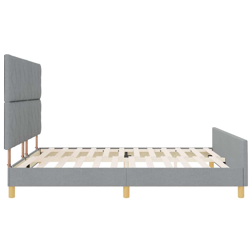 Sengestel med hovedgærde Lysegrå 180 x 200 cm Stof