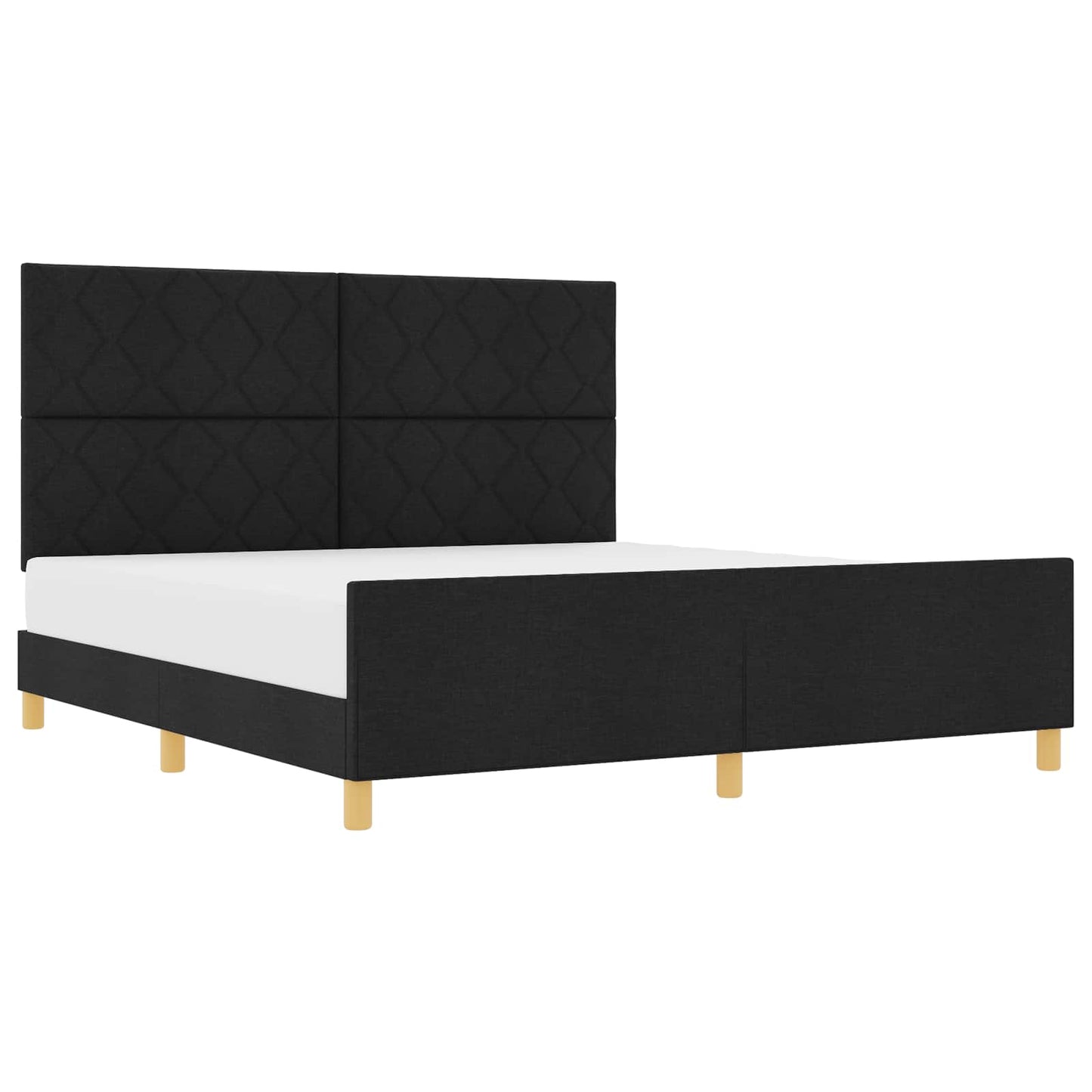 Sengestel med hovedgærde Sort 180 x 200 cm Stof