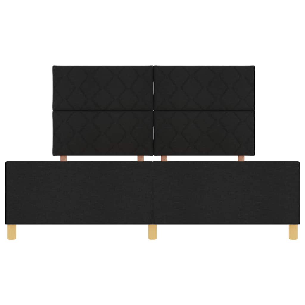 Sengestel med hovedgærde Sort 180 x 200 cm Stof